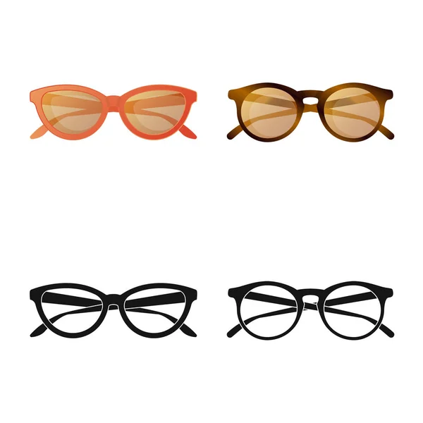 Isolé objet de lunettes et de lunettes de soleil signe. Ensemble de lunettes et icône vectorielle accessoire pour stock . — Image vectorielle