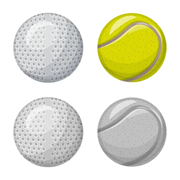 Векторная иллюстрация спорта и логотипа мяча. Коллекция спортивных и спортивных векторных икон для инвентаря . — стоковый вектор