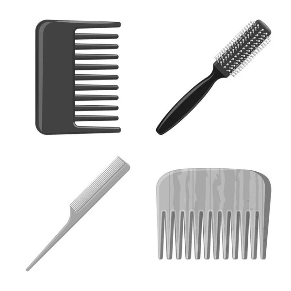 Illustration vectorielle de brosse et icône de cheveux. Collection d'icône vectorielle brosse et brosse à cheveux pour stock . — Image vectorielle