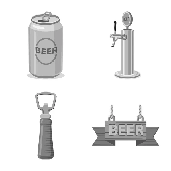 Ilustración vectorial del cartel de bar y bar. Conjunto de pub y vector interior icono para stock . — Archivo Imágenes Vectoriales