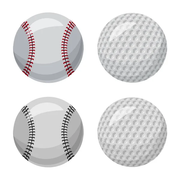 Vektor-Design von Sport und Ballsymbol. Sammlung sportlicher und athletischer Aktiensymbole für das Web. — Stockvektor
