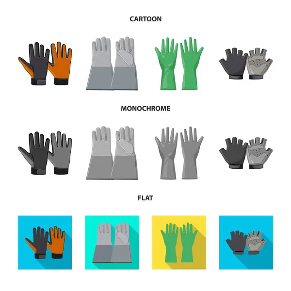 Ilustracja wektorowa logo rękawicy, jak i zimą. Kolekcja glove i sprzęt symbol giełdowy dla sieci web. — Wektor stockowy