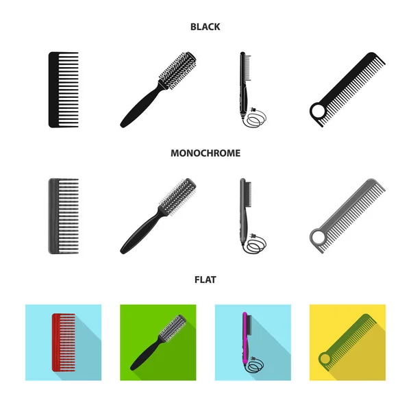 Ilustracja wektorowa ikonę pędzla i włosy. Kolekcja ikony wektor pędzla i szczotka do włosów na magazynie. — Wektor stockowy
