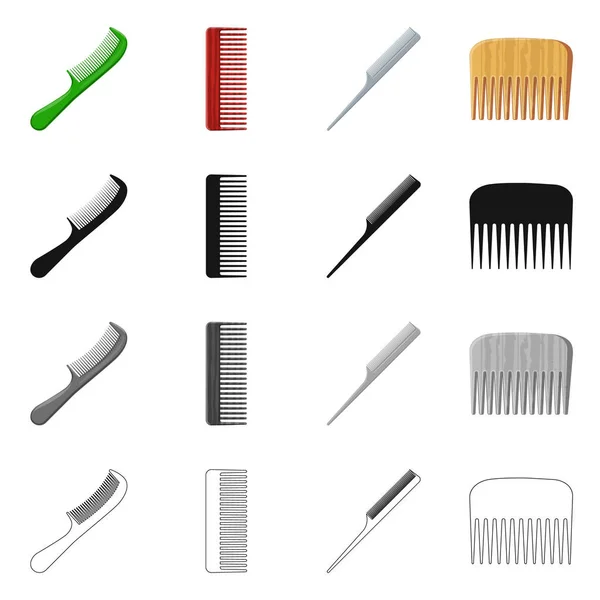 Objet isolé de brosse et icône de cheveux. Ensemble de brosse et icône vectorielle brosse à cheveux pour stock . — Image vectorielle