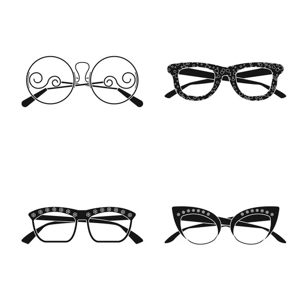 Oggetto isolato di occhiali e occhiali da sole icona. Set di occhiali e accessori stock illustrazione vettoriale . — Vettoriale Stock