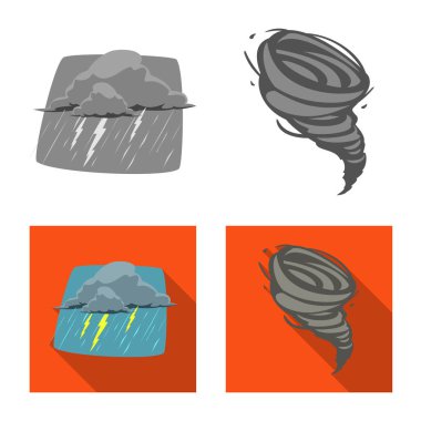 Hava ve iklim işareti vektör Illustration. Hisse senedi için hava ve bulut vektör simge kümesi.