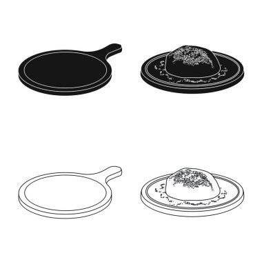 Pizza ve gıda simge vektör Illustration. Pizza ve İtalya hisse senedi vektör çizim seti.
