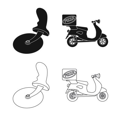 Pizza ve gıda logo yalıtılmış nesne. Pizza ve İtalya hisse senedi vektör çizim topluluğu.