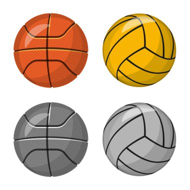 Spor ve topu simge vektör Illustration. Spor ve web için atletik hisse senedi simgesi toplama.
