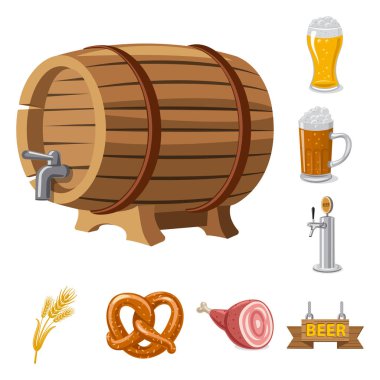 Bar ve pub logo vektör Illustration. Pub ve hisse senedi için iç vektör simge kümesi.