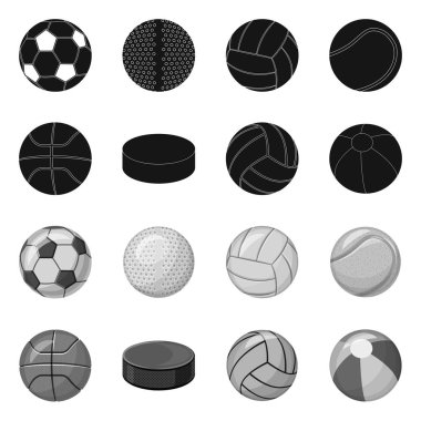 Spor ve topu simge vektör tasarımı. Spor ve spor vektör simgesini hissenin koleksiyonu.