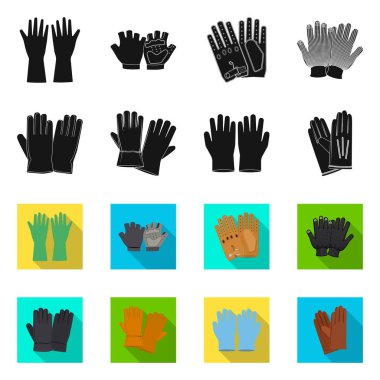 Bir eldiven ve kış işaret tasarım vektör. Eldiven ve ekipman hisse senedi vektör çizim seti.