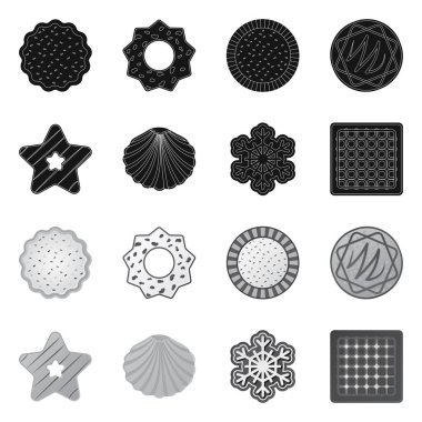 Bisküvi ve kek simge vektör Illustration. Bisküvi ve çikolata hisse senedi simgesi web için kümesi.