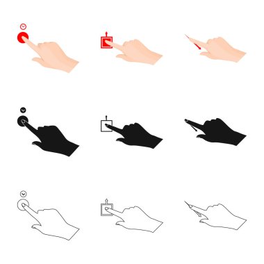 Dokunmatik ve el simge vektör Illustration. Dokunmatik ekran ve dokunmatik hisse senedi simgesi için web topluluğu.