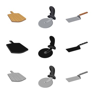 Pizza ve gıda logo vektör Illustration. Pizza ve İtalya hisse senedi simgesi için web topluluğu.