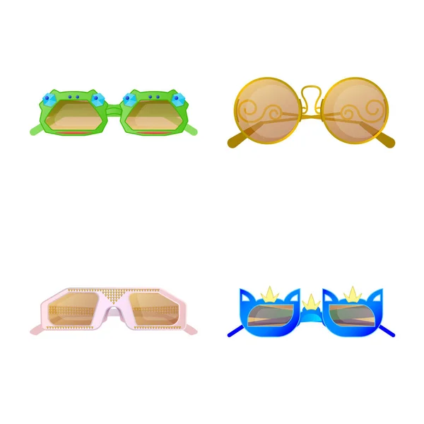 メガネ ・ サングラスのサインのベクター デザイン。Web のメガネとアクセサリーのストック シンボルのコレクション. — ストックベクタ