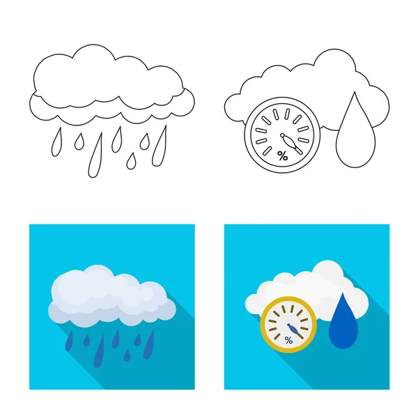 Illustrazione vettoriale dell'icona meteo e climatica. Raccolta di meteo e cloud stock simbolo per il web . — Vettoriale Stock