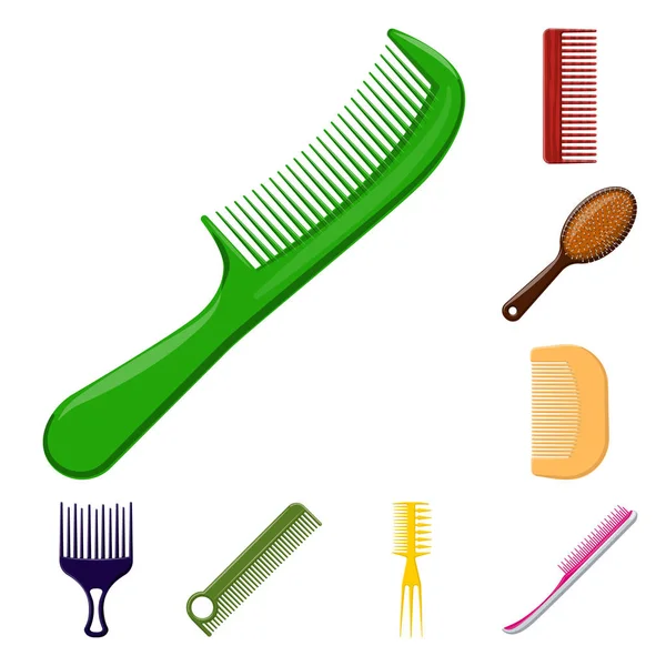 Ilustração vetorial de escova e logotipo do cabelo. Coleção de escova e escova de cabelo estoque ilustração vetorial . —  Vetores de Stock