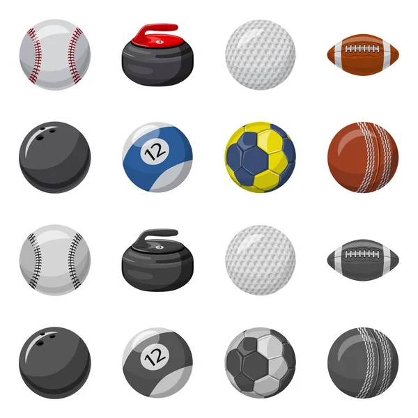Vektor Illustration von Sport und Ball-Ikone. Sammlung sportlicher und sportlicher Vektor-Symbole für Aktien. — Stockvektor