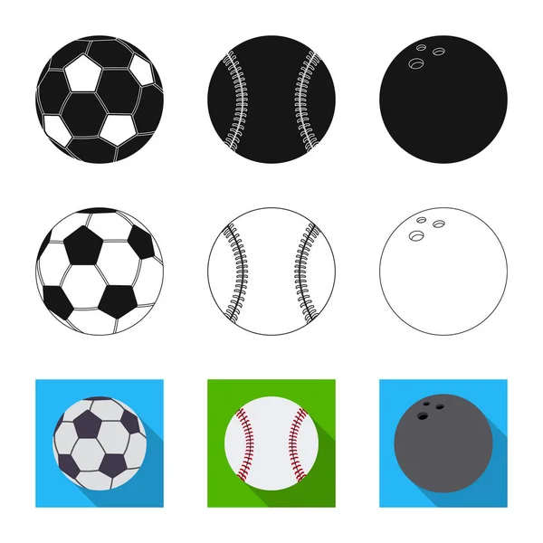 Diseño vectorial de señal de deporte y pelota. Conjunto de deporte y símbolo de stock atlético para web . — Vector de stock