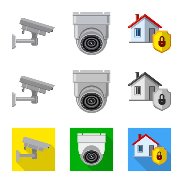 Objeto aislado del icono de la oficina y la casa. Conjunto de icono de vector de oficina y sistema para stock . — Vector de stock