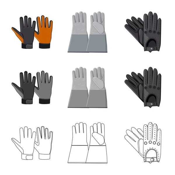 Conception vectorielle de gant et symbole d'hiver. Ensemble d'icône vectorielle de gant et d'équipement pour stock . — Image vectorielle