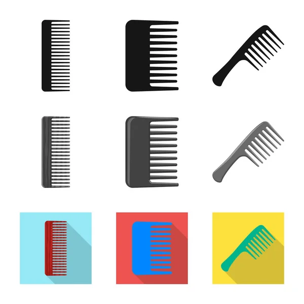 Conception vectorielle de brosse et icône de cheveux. Ensemble de brosse et icône vectorielle brosse à cheveux pour stock . — Image vectorielle