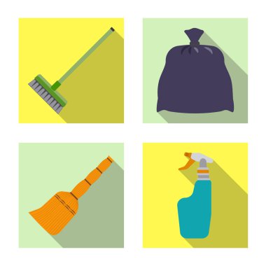 Temizlik ve servis simge vektör Illustration. Temizlik ve ev vektör simgesini hissenin topluluğu.