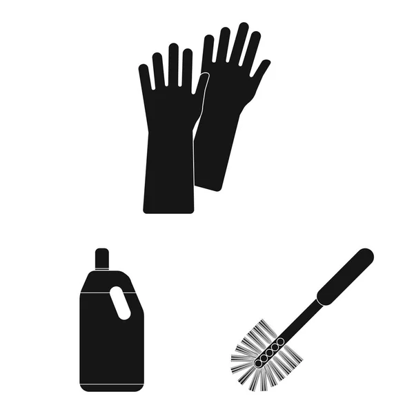 Vektor-Design der Reinigung und Service-Symbol. Set von Reinigungs- und Haushaltsvektorillustrationen. — Stockvektor