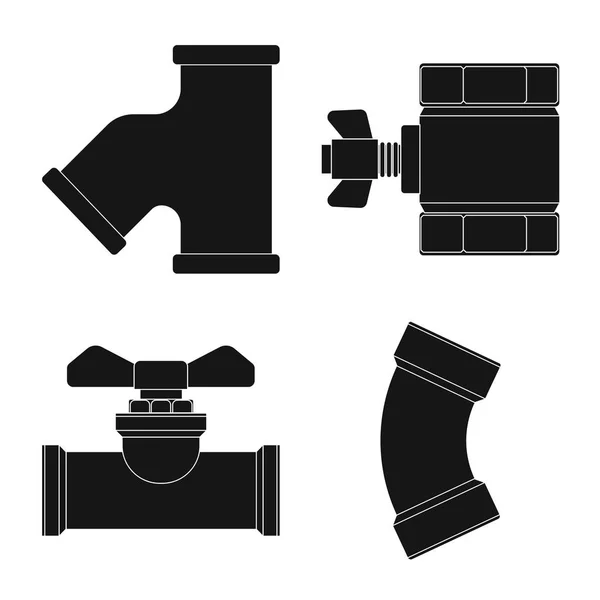 Diseño vectorial de tubo y señal de tubo. Colección de tubería y tubería vector icono para stock . — Archivo Imágenes Vectoriales