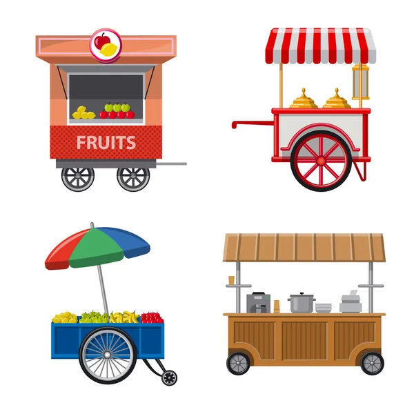 Diseño vectorial de mercado y símbolo exterior. Colección de mercado y vector de alimentos icono para stock . — Archivo Imágenes Vectoriales