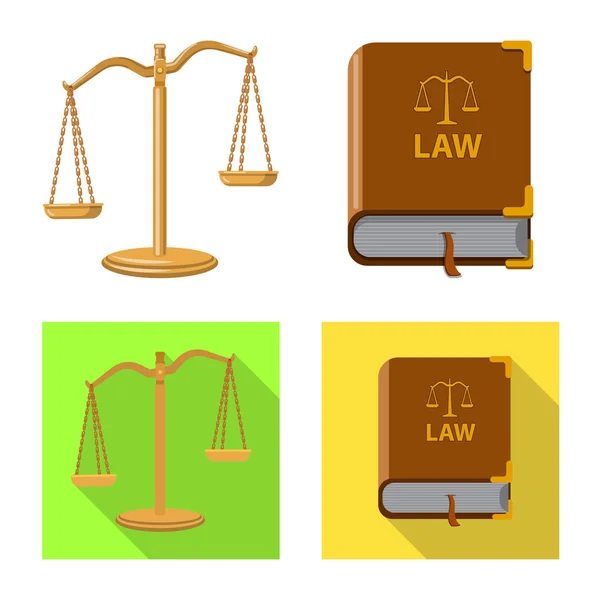 Oggetto Isolato Legge Icona Avvocato Raccolta Icone Vettoriali Diritto Giustizia — Vettoriale Stock