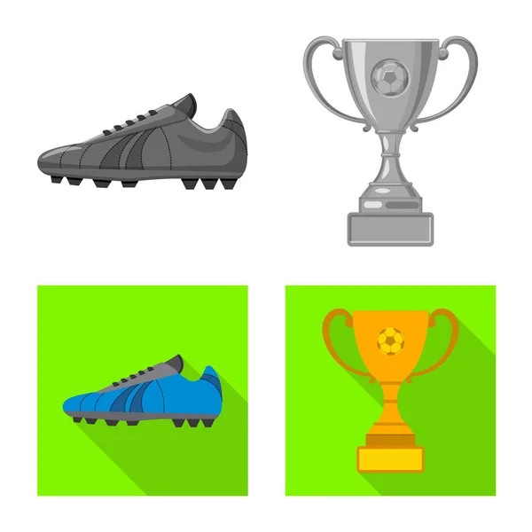 Objeto aislado de fútbol y engranaje icono. Colección de fútbol y torneo icono vectorial para stock . — Archivo Imágenes Vectoriales