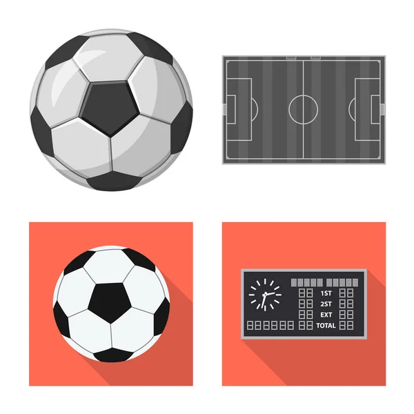 Vector illustration of soccer and gear symbol. Collection of soccer and tournament vector icon for stock. — Stock Vector