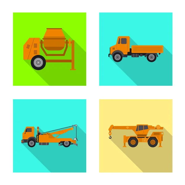 Objeto aislado de construcción y signo de construcción. Colección de construcción y maquinaria símbolo de stock para la web . — Vector de stock