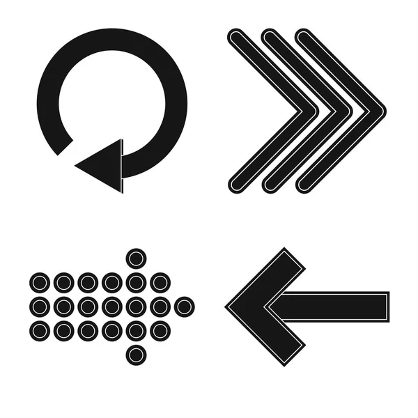 Isolerade objekt av element och pilen ikonen. Samling av element och riktning vektor ikonen för lager. — Stock vektor