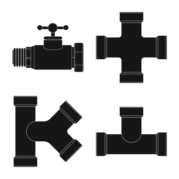 Diseño vectorial de tubo y símbolo de tubo. Colección de tubos y tuberías símbolo de stock para la web . — Archivo Imágenes Vectoriales