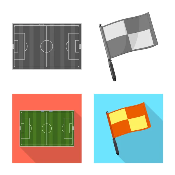 Illustration vectorielle du logo du soccer et de l'équipement. Collection d'illustration vectorielle de stock de soccer et tournoi . — Image vectorielle