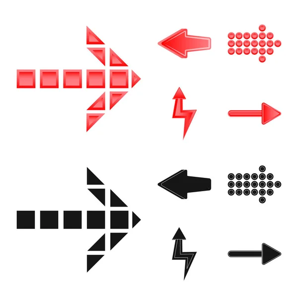 要素と矢印シンボルの孤立したオブジェクト。Web の要素および方向のストック シンボルのコレクション. — ストックベクタ