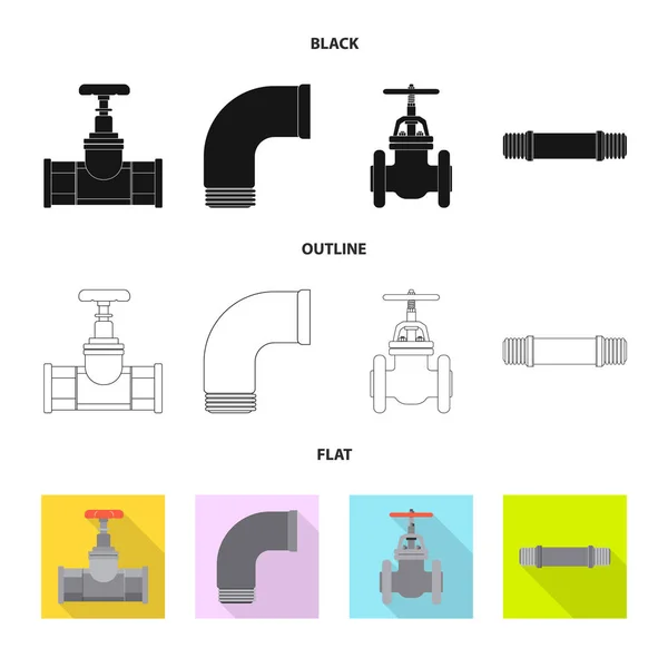 Vector design of pipe and tube icon. Collection of pipe and pipeline stock vector illustration. — Stock Vector