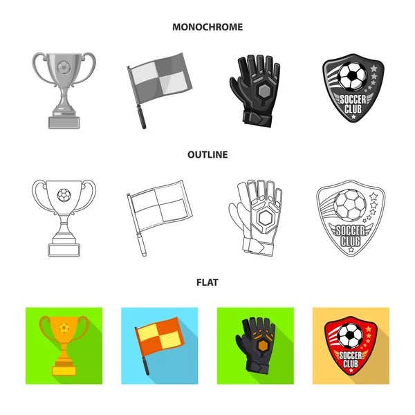Vector design of soccer and gear symbol. Collection of soccer and tournament vector icon for stock. — Stock Vector
