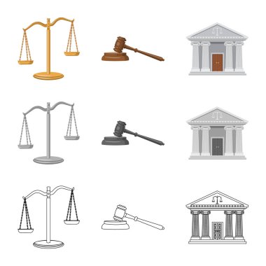 Hukuk ve avukat logo vektör Illustration. Hukuk ve adalet hisse senedi simgesi için web topluluğu.