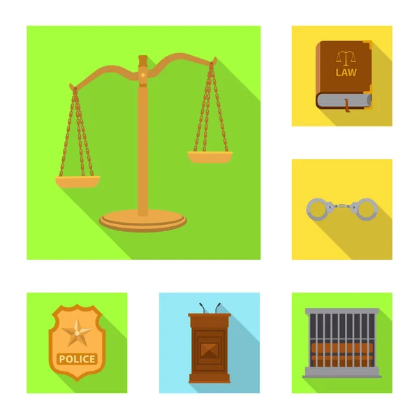 Isolated object of law and lawyer sign. Collection of law and justice stock vector illustration. — Stock Vector