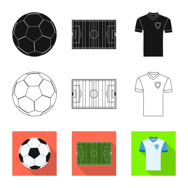Vector illustration of soccer and gear sign. Set of soccer and tournament stock symbol for web. — Stock Vector