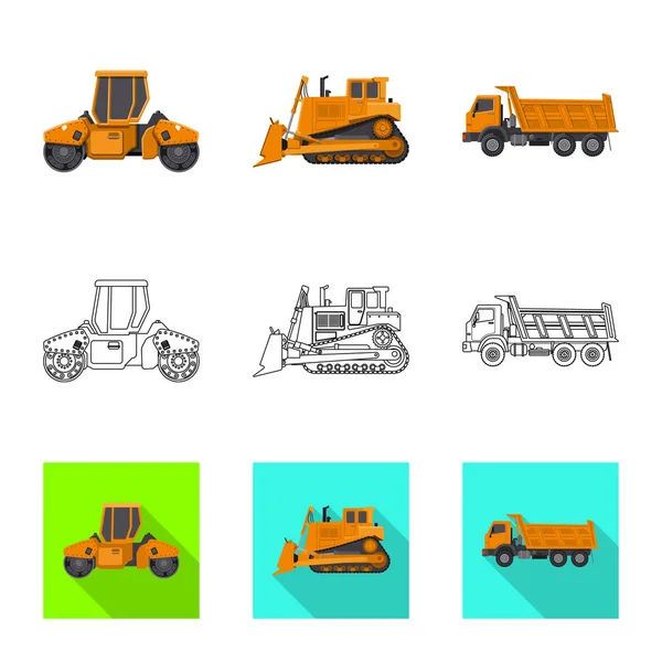 Diseño vectorial del logotipo de construcción y construcción. Colección de construcción y maquinaria icono vectorial para stock . — Vector de stock