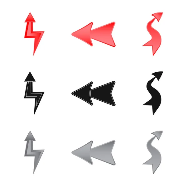 Isolerade objekt av element och pil symbol. Samling av element och riktning vektor ikonen för lager. — Stock vektor