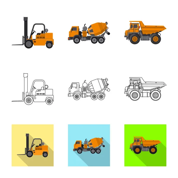 Vector ontwerp van bouw- en constructie-teken. Collectie van bouw en machines aandelensymbool voor web. — Stockvector