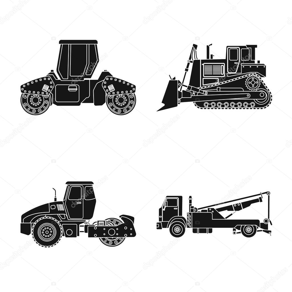 Isolated object of build and construction symbol. Set of build and machinery stock vector illustration.