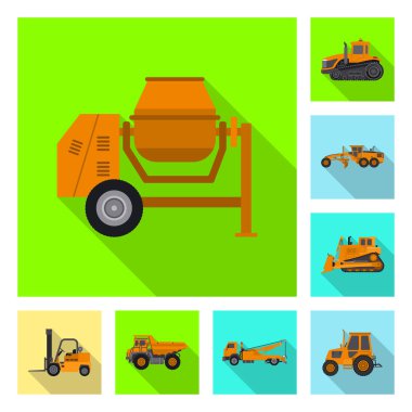 Yapı ve inşaat işareti vektör Illustration. Hisse senedi için yapı ve makine vektör simge topluluğu.