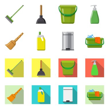 Temizlik ve servis logo vektör Illustration. Temizlik ve ev vektör simgesini hissenin topluluğu.